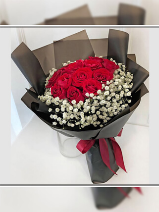 13 Kırmızı Gül Buketi