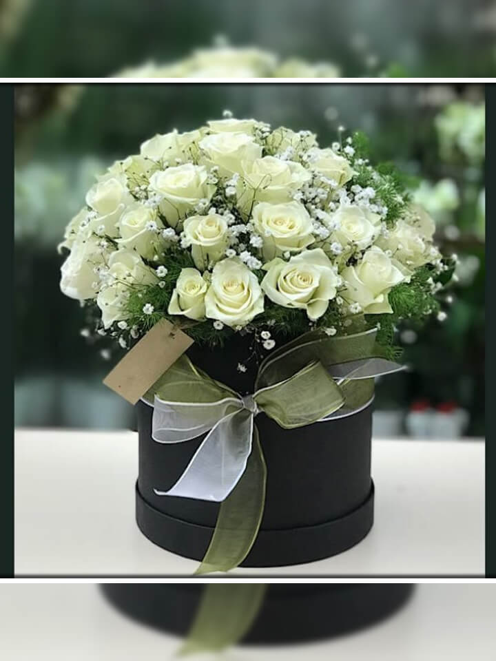 Kutuda 41 Beyaz Gül